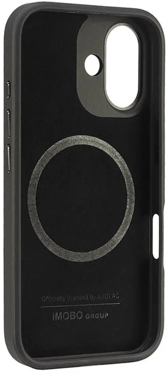 Audi Backcover iPhone 16 - Synthetisch Leder - Zwart - afbeelding 6 van 6