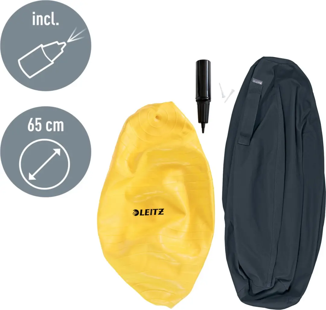 Leitz Ergo Cosy Actieve Zitbal - Fluweel Grijs - 65cm - afbeelding 5 van 6