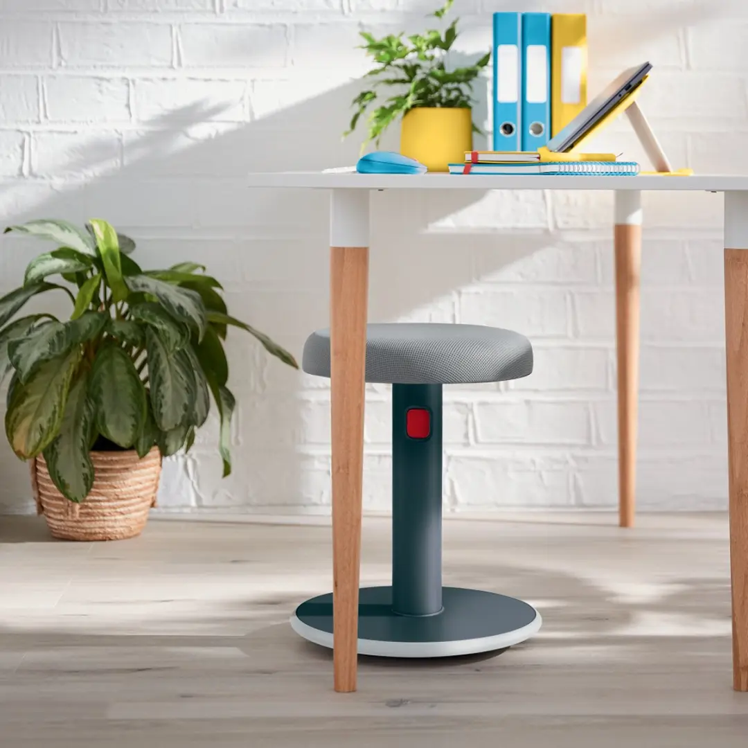 Leitz Ergo Cosy Actieve Ergonomische Kruk - Fluweel Grijs - afbeelding 5 van 6