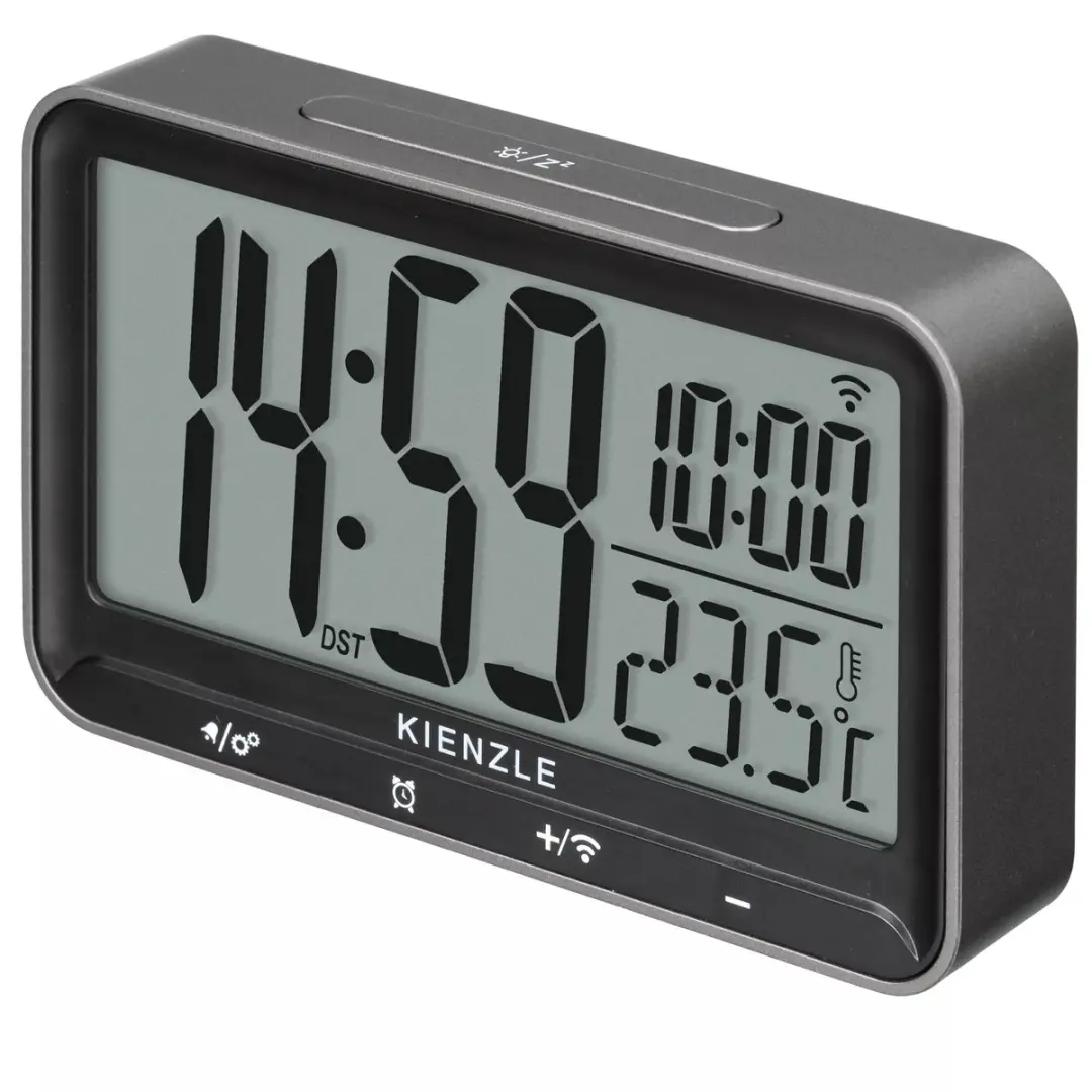 Bresser Kienzle Wekker DCF - Zilver/Zwart - afbeelding 4 van 6