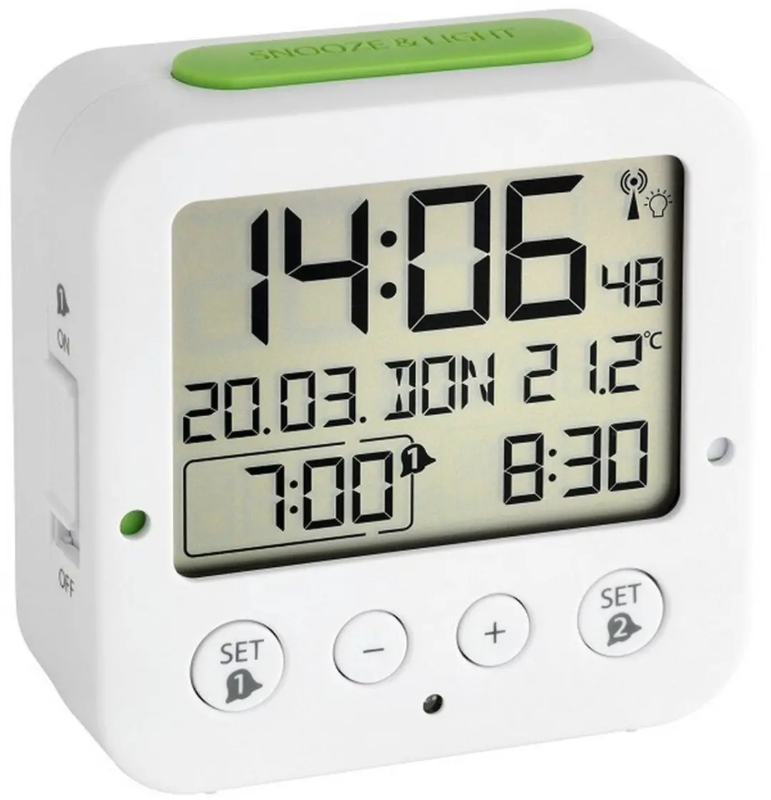 TFA Dostmann BINGO Funk-Wecker 60.2528.02 - Wit - afbeelding 5 van 6