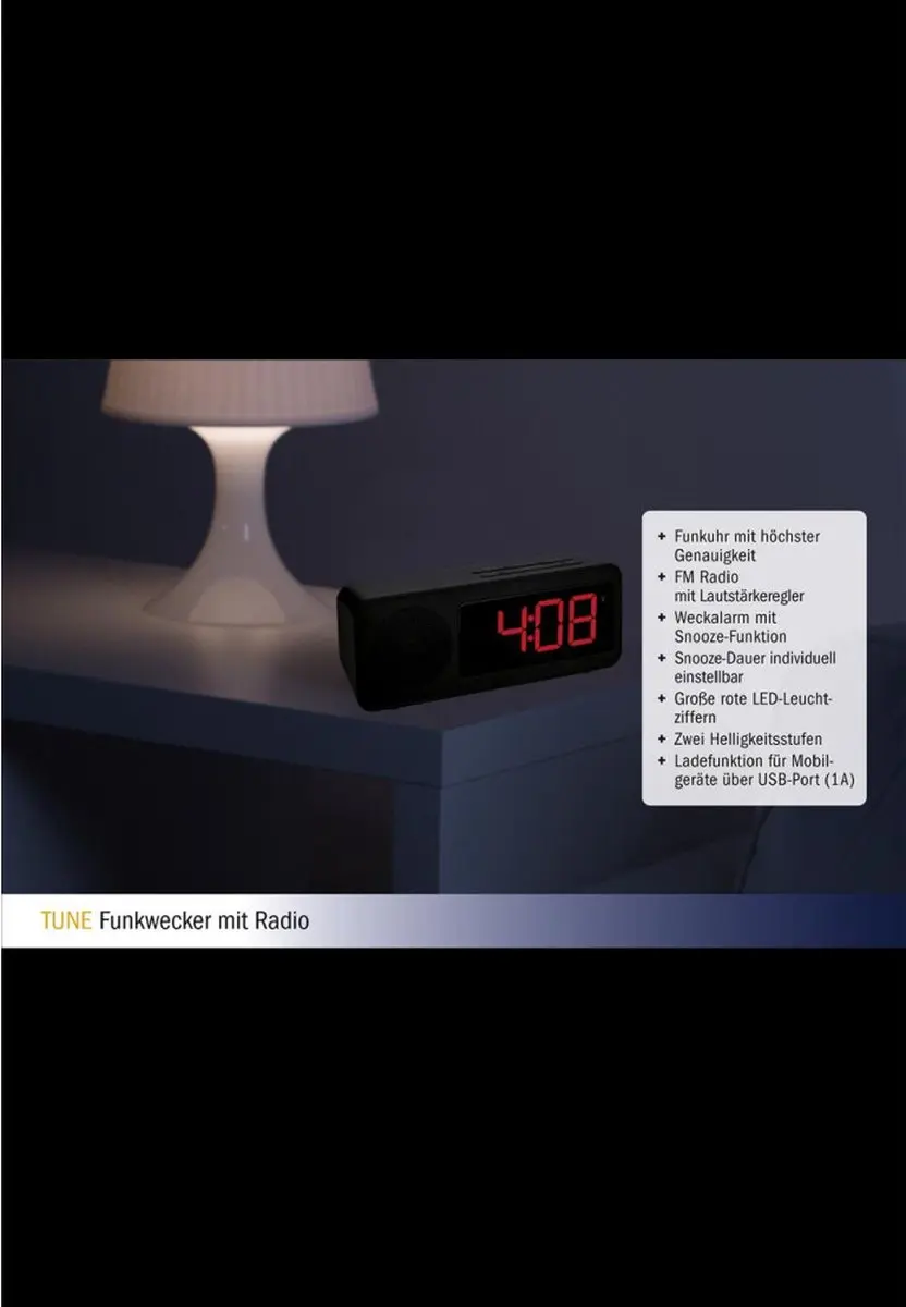 TFA Dostmann Wekker Zendergestuurd 60.2546.01 - Zwart - afbeelding 4 van 5