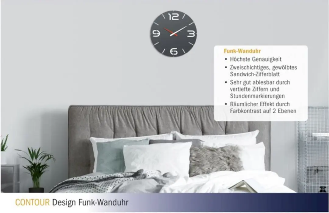TFA Dostmann Wandklok 60.3536.10 - 35cm Antraciet - afbeelding 4 van 5
