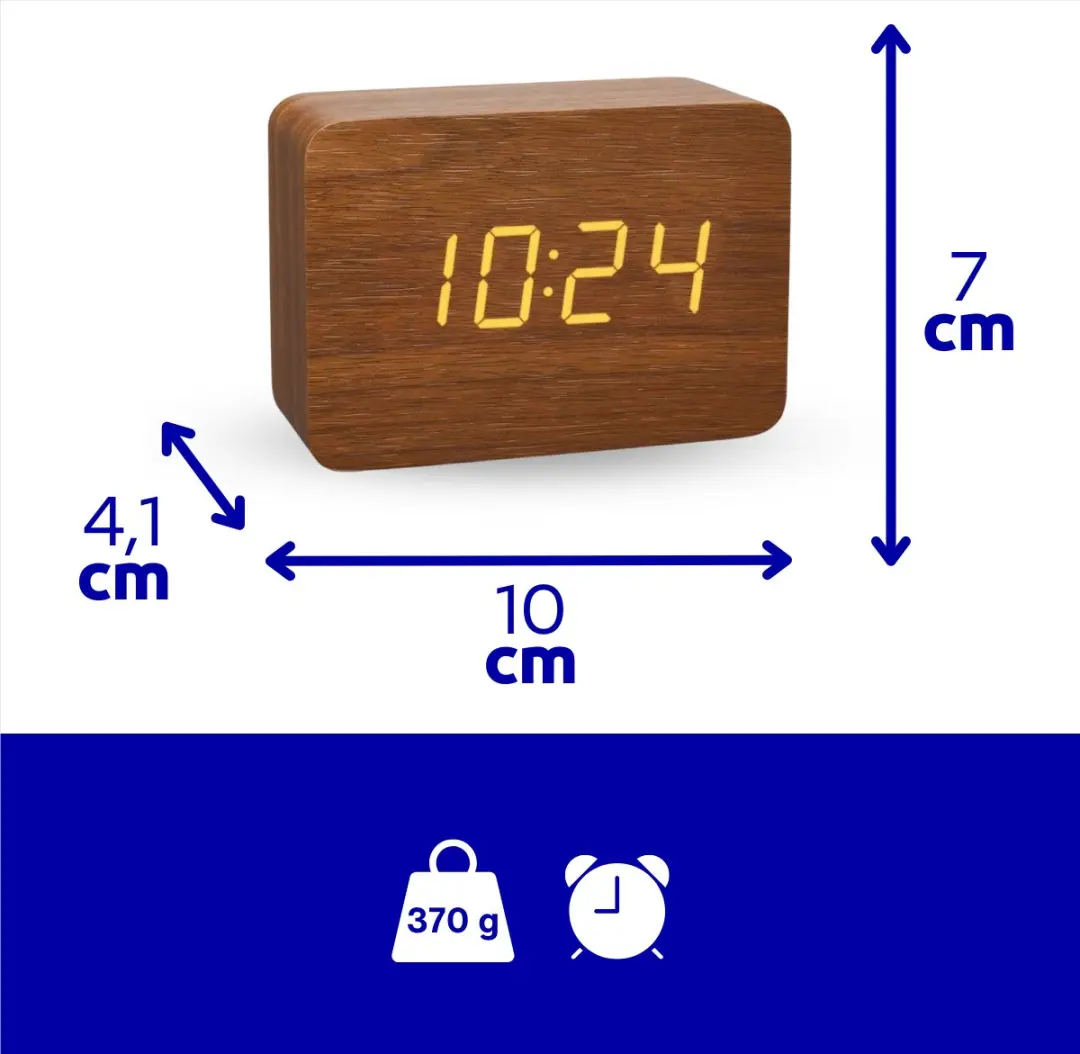 TFA Dostmann Wekker 60.2549.08 - Hout - Licht - Bruin - afbeelding 3 van 6