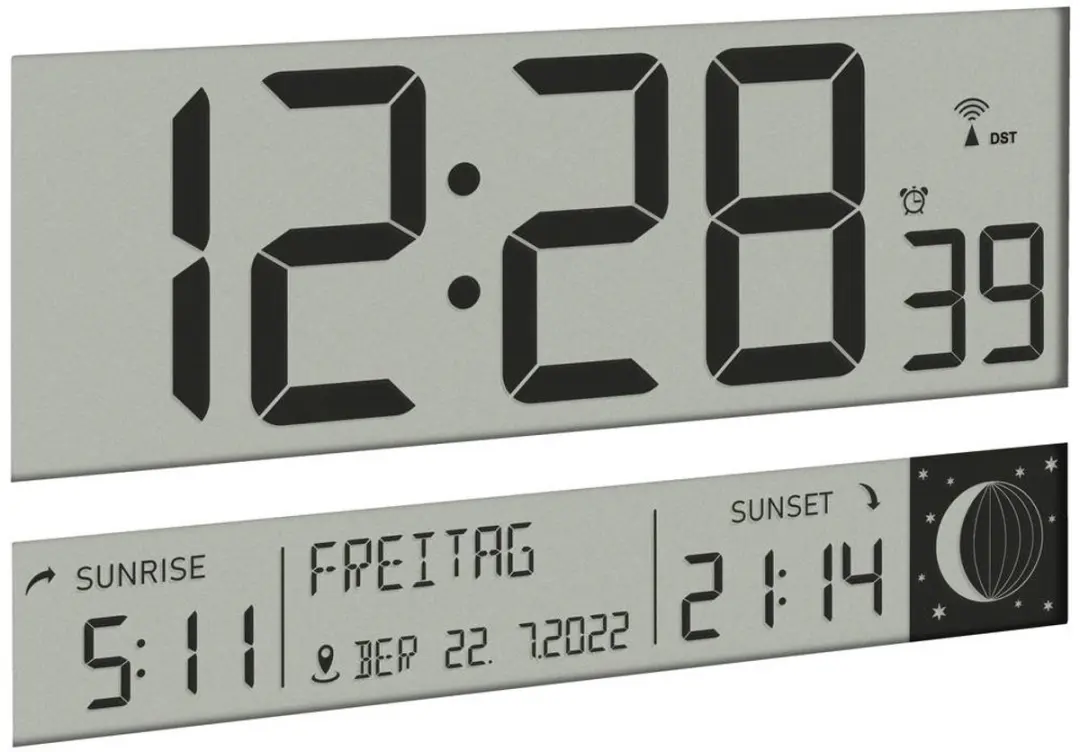 TFA Dostmann Wandklok Zendergestuurd - 360cm Zwart - afbeelding 5 van 6