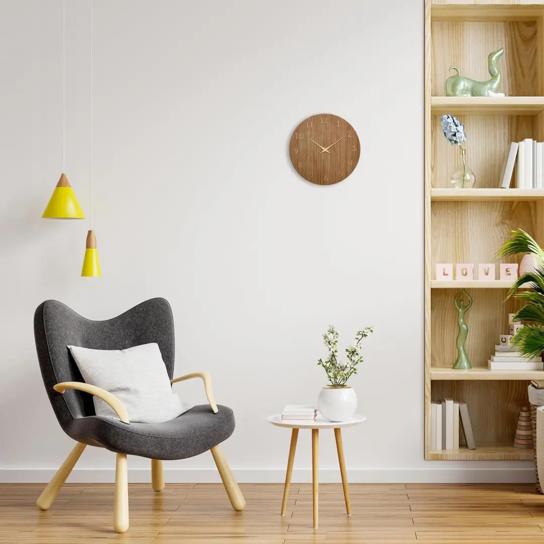 TFA Dostmann Wandklok 30cm - Naturel - afbeelding 5 van 6