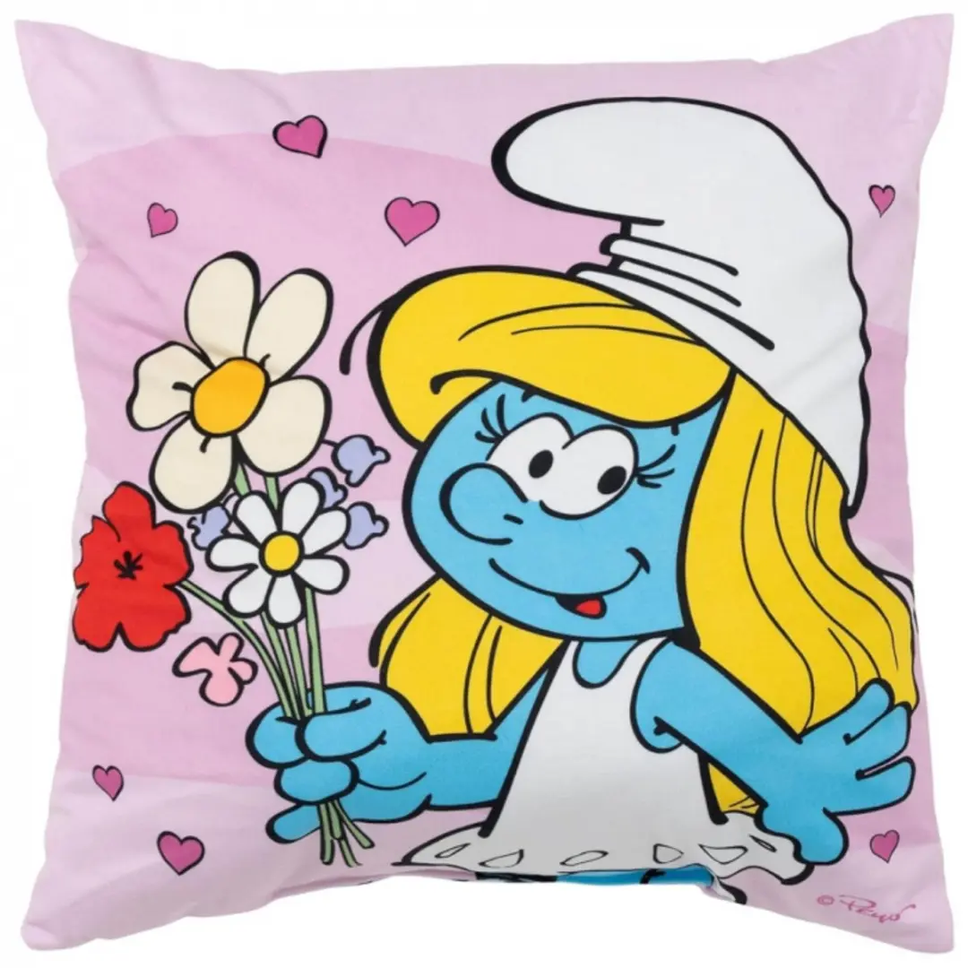 Roze Smurf kussen