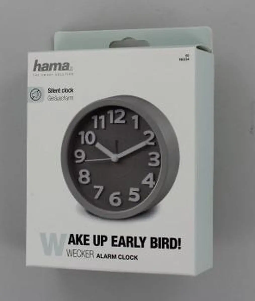 Hama Retro Wekker - Taupe 12cm - afbeelding 4 van 6