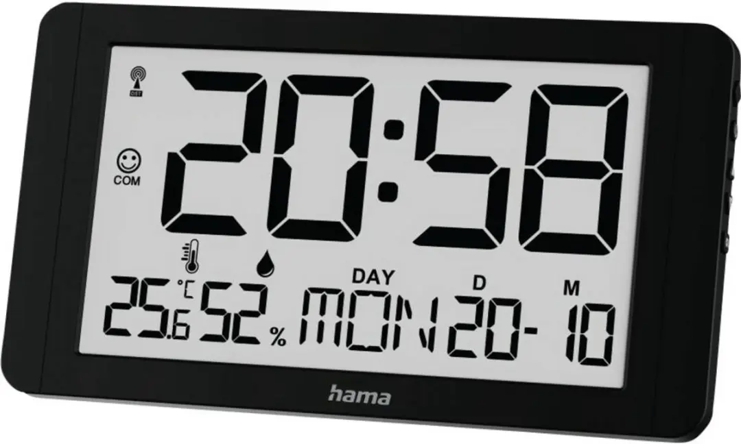 Hama Wandklok Cuba Radiogestuurd Thermometer/Hygrometer - Zwart - afbeelding 4 van 4