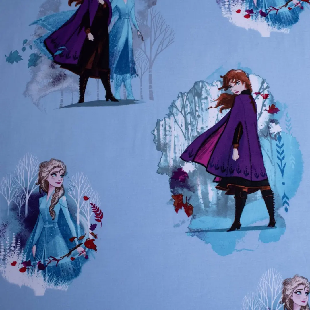 Disney Frozen Hoeslaken Anna Elsa Eenpersoons 90x200cm - Blauw - afbeelding 3 van 4