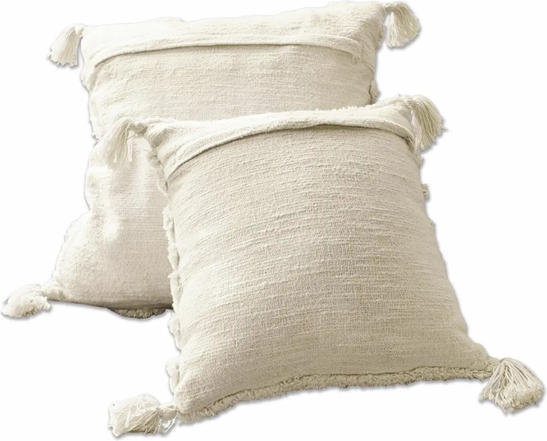 Loberon Linares Kussenhoes Set - 2 Stuks - Crème - afbeelding 4 van 4
