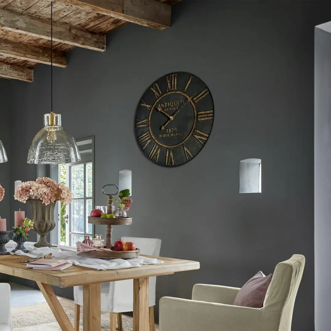 Loberon Murillo Klok 60cm - Antiekzwart - afbeelding 2 van 3