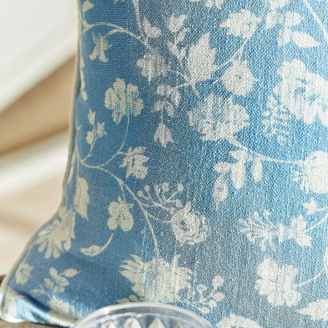 Loberon Kussenhoes Set 2 Stuks - Corvelique Blauw/Crème - afbeelding 5 van 5