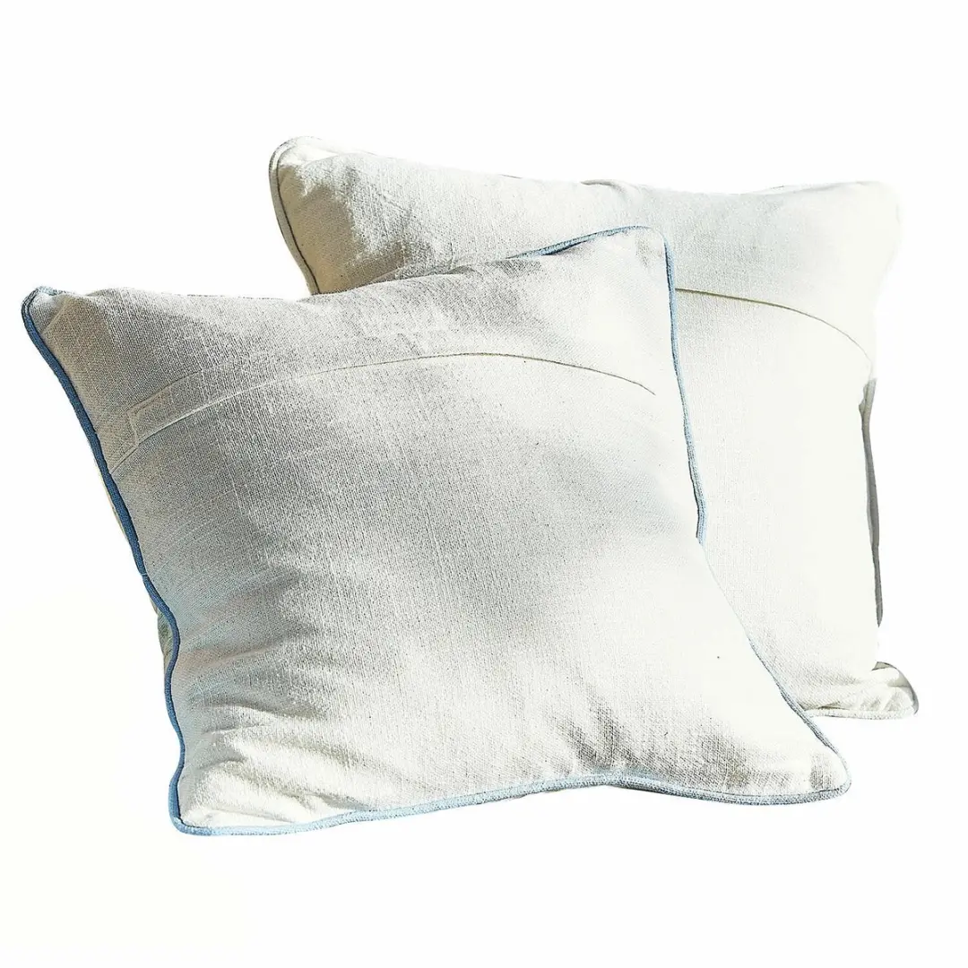Loberon Kussenhoes Set 2 Stuks - Corvelique Blauw/Crème - afbeelding 3 van 5