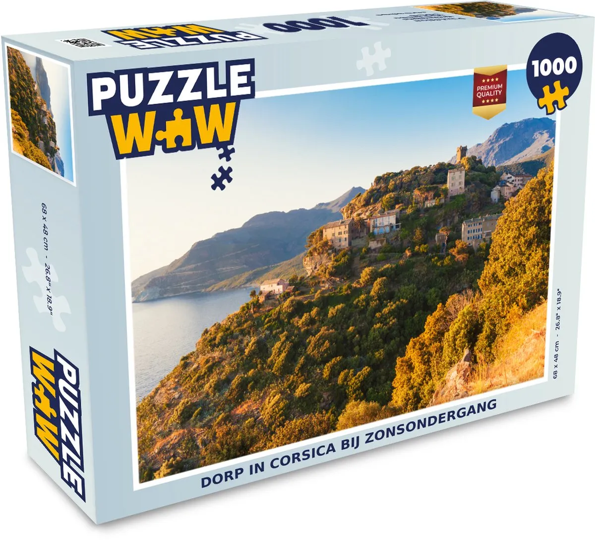 PuzzleWow Legpuzzel Dorp in Corsica 1000 Stuks