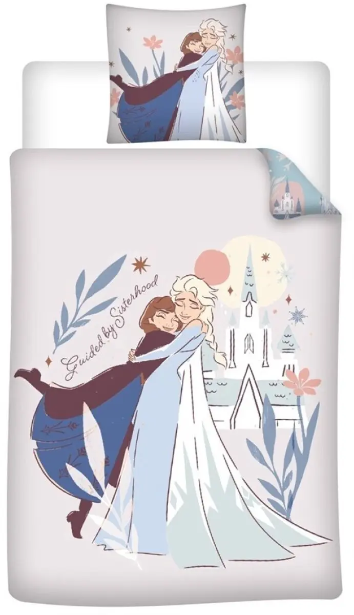 Disney Frozen Dekbedovertrek Sisterhood - Eenpersoons 140x200cm - Multicolor - afbeelding 4 van 6