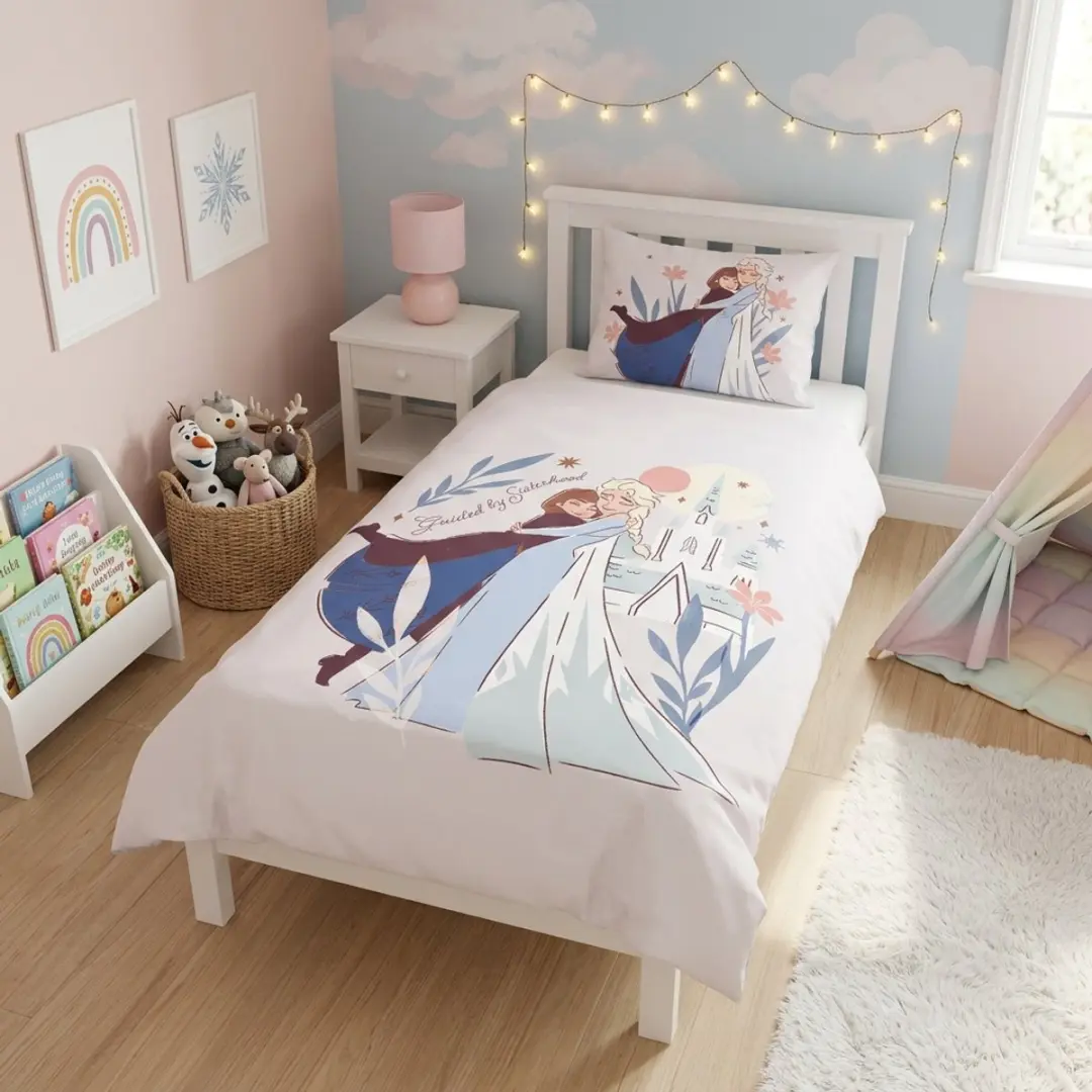 Disney Frozen Dekbedovertrek Sisterhood - Eenpersoons 140x200cm - Multicolor - afbeelding 2 van 6