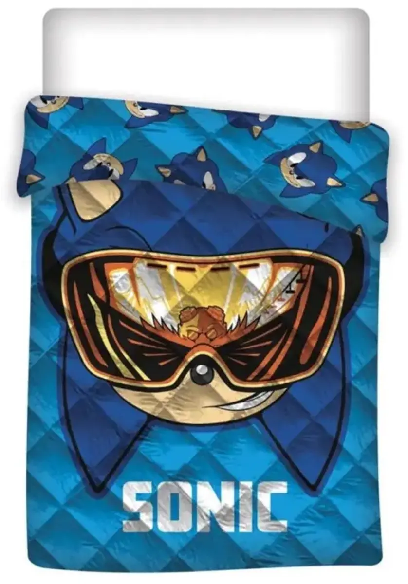Sonic Sprei Visor Eenpersoons 140x200cm - Blauw - afbeelding 2 van 2