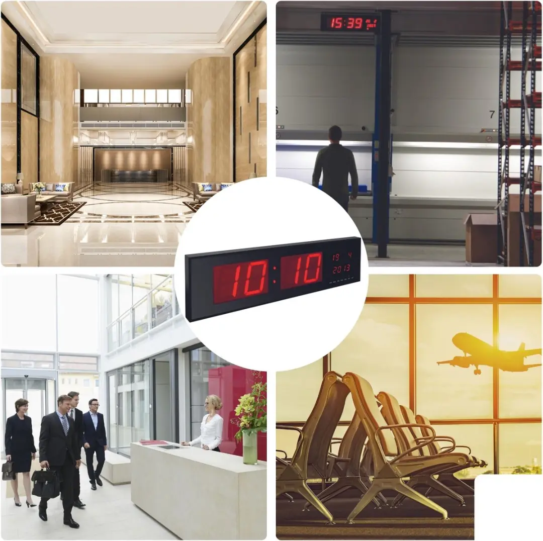 Perel WC208 Digitale LED Wandklok - 125mm Cijfers - Zwart - afbeelding 3 van 6