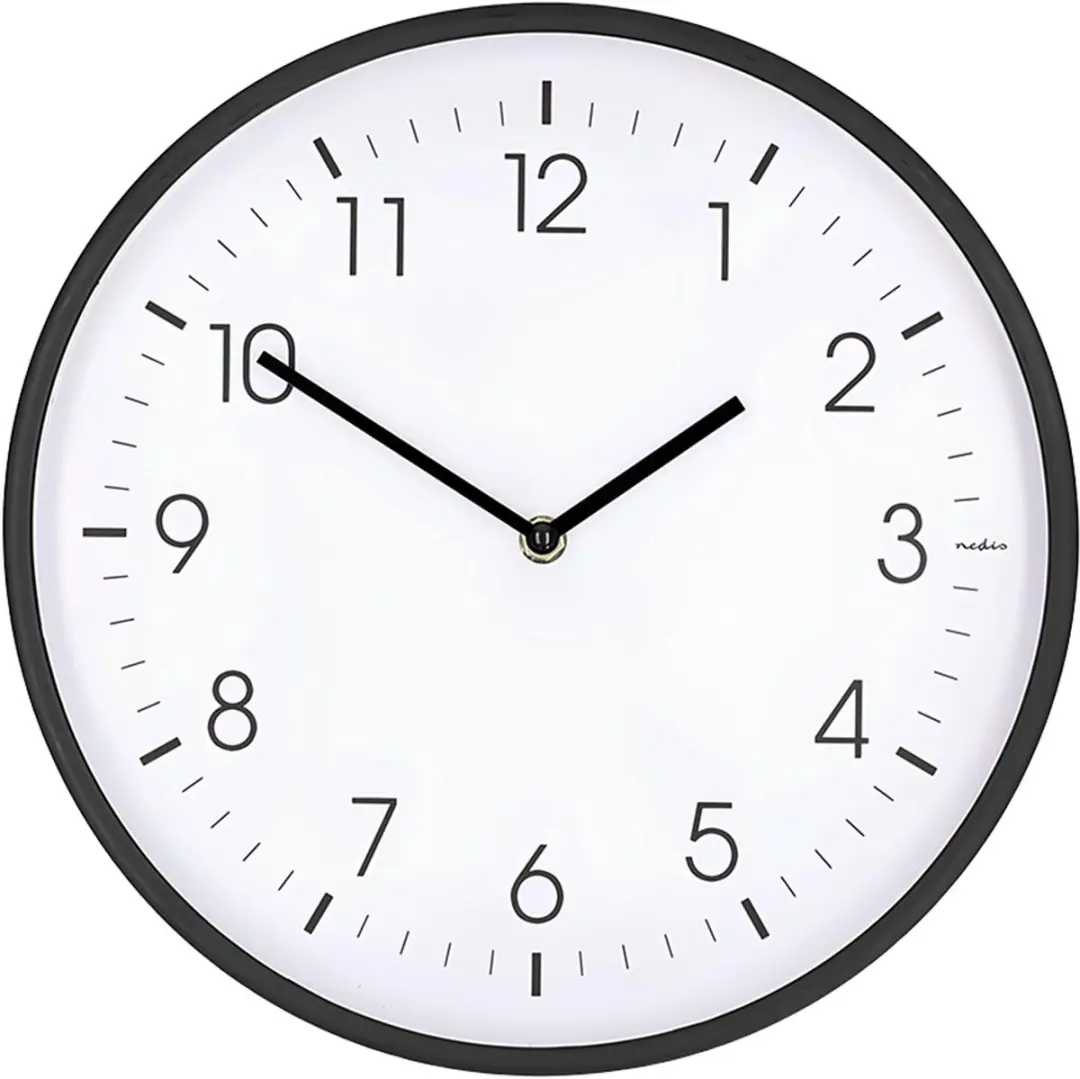 Nedis Wandklok CLWA1226BK - 30cm - Zwart - afbeelding 5 van 6