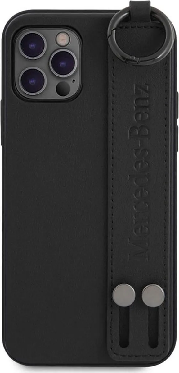 Mercedes-Benz Hand Strap Back Case - iPhone 12/12 Pro - Zwart