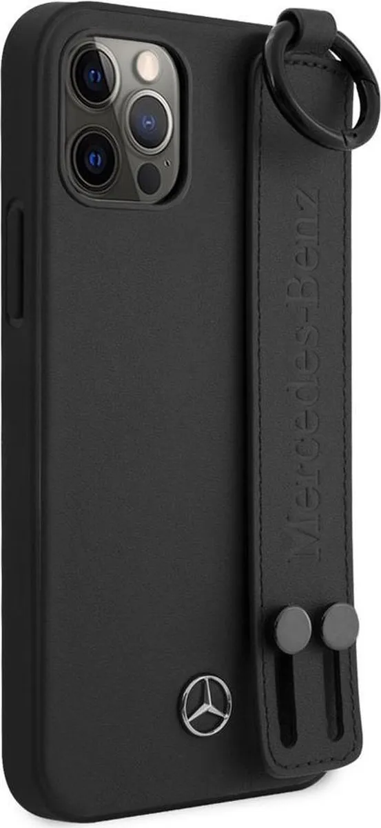 Mercedes-Benz Hand Strap Back Case - iPhone 12/12 Pro - Zwart