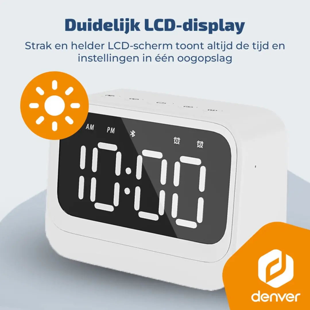 Denver Digitale Wekker EC54W - Bluetooth Speaker - Wit - afbeelding 5 van 6