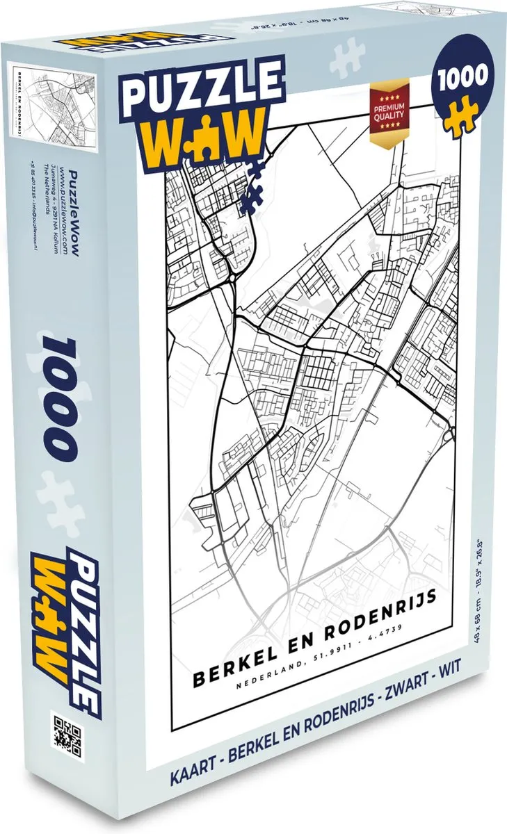 PuzzleWow Legpuzzel Berkel en Rodenrijs 1000 Stuks