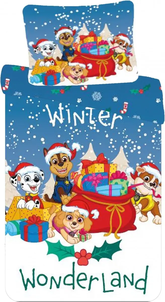 Paw Patrol kerst dekbedovertrek Winter Wonderland 140 x 200 cm