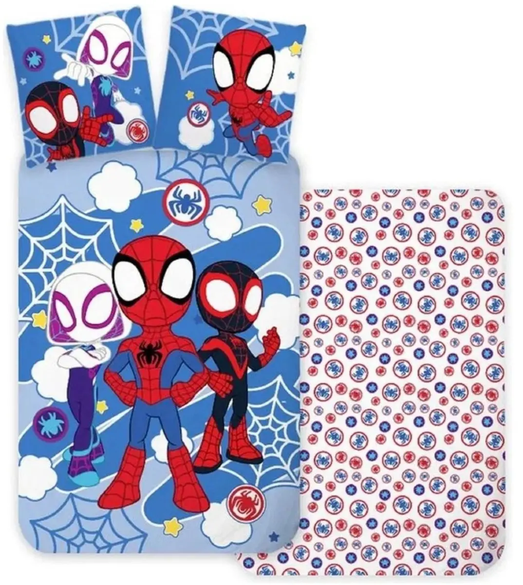 Spider-Man Peuterdekbedovertrek 100x135cm - Lichtblauw - afbeelding 3 van 4