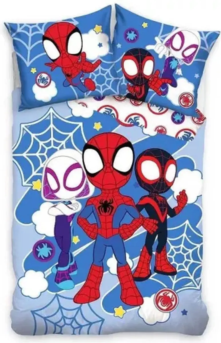 Spider-Man Peuterdekbedovertrek 100x135cm - Lichtblauw - afbeelding 4 van 4
