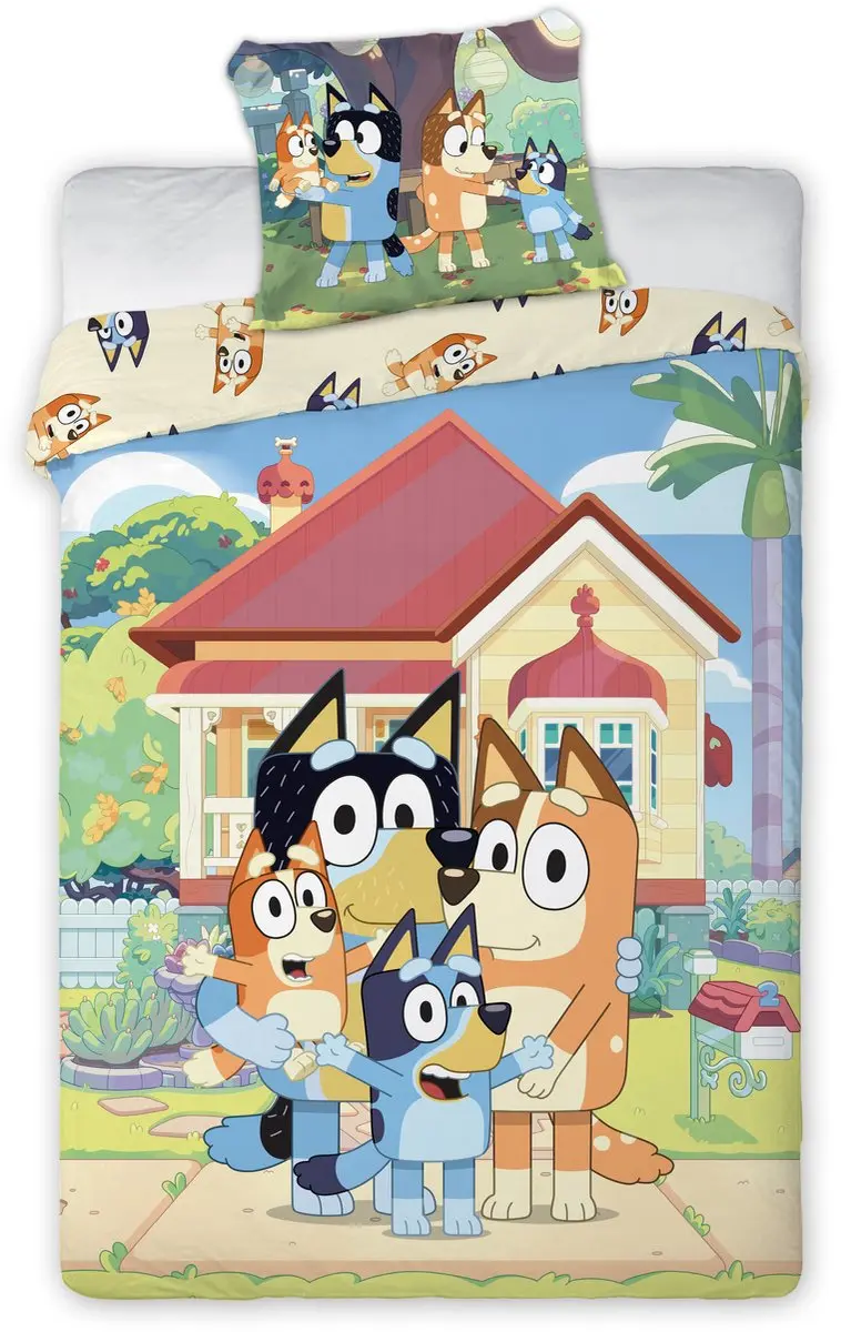 Bluey Dekbedovertrek family home 140 x 200 cm