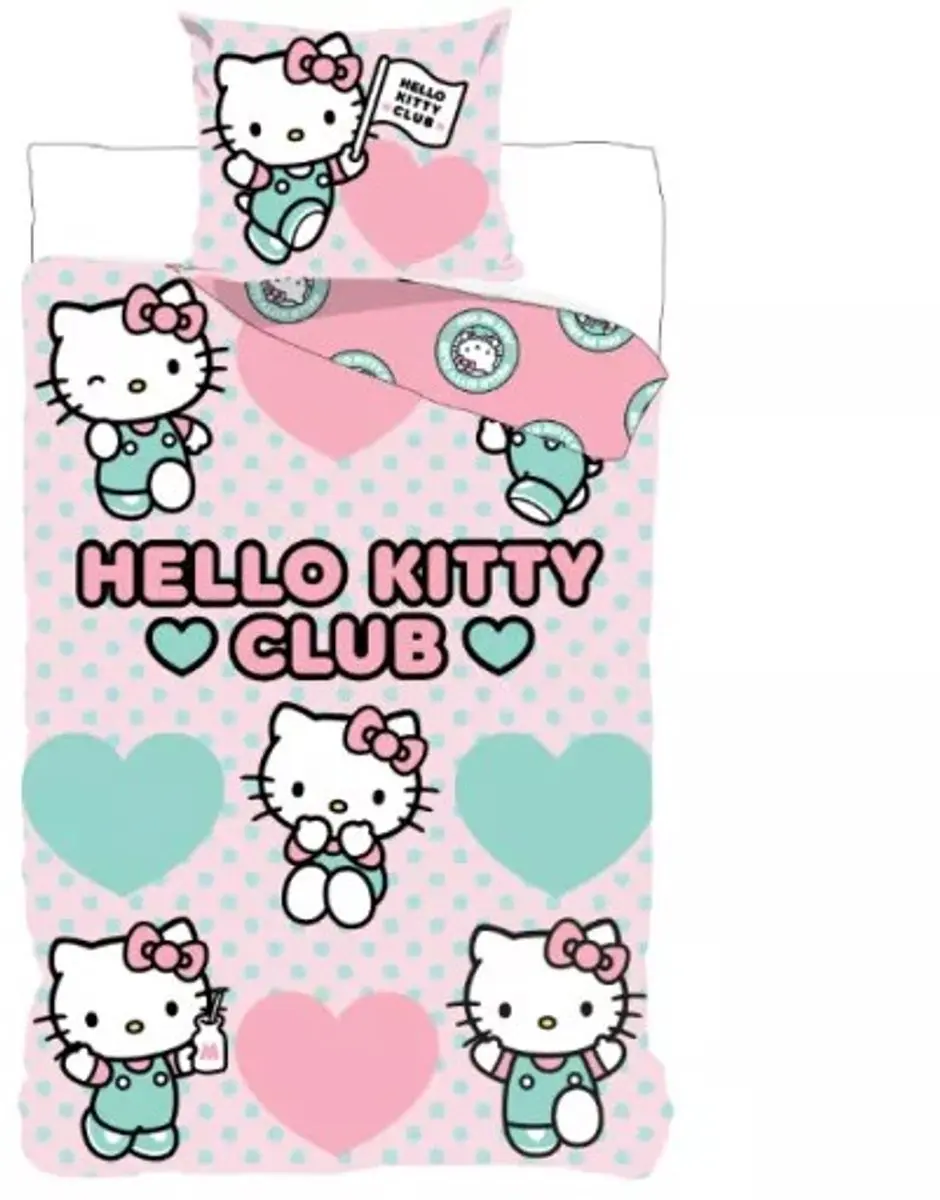 Hello Kitty Club Dekbedovertrek 100x135 cm, 40x60 cm