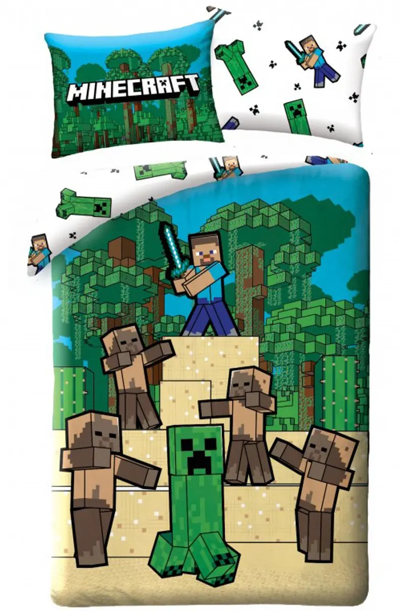 Minecraft Dekbedovertrek Fight- 140 x 200 cm