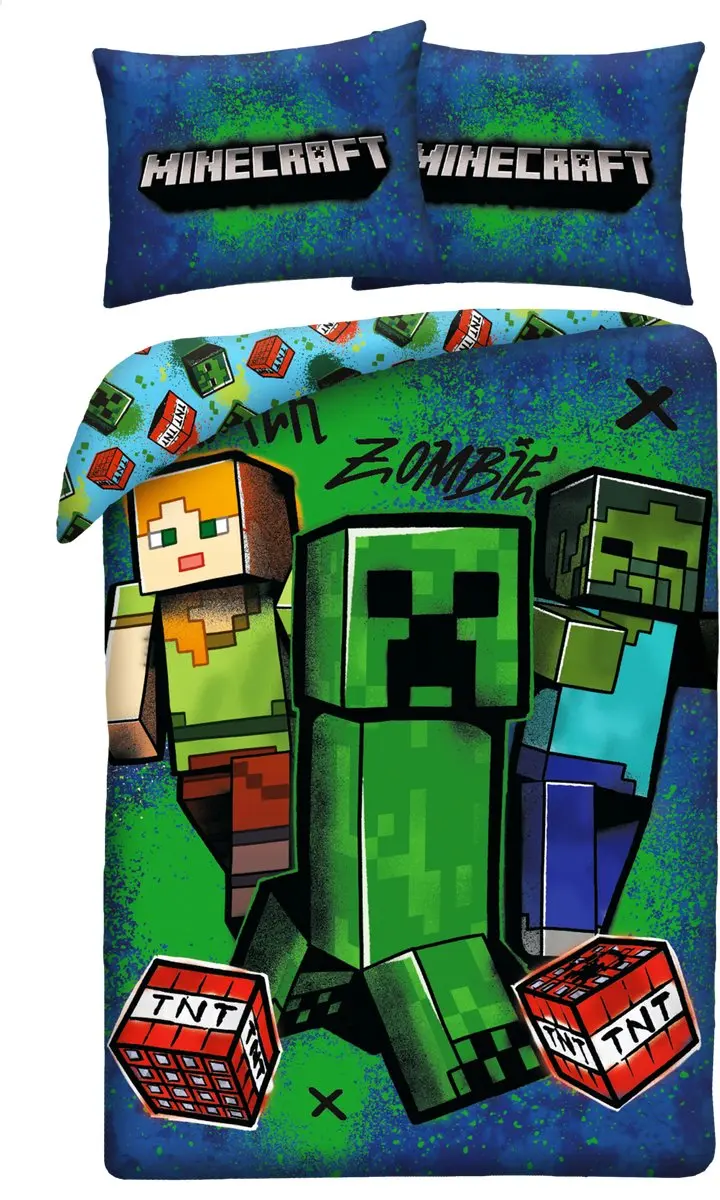 Minecraft Dekbedovertrek Zombie Creeper
