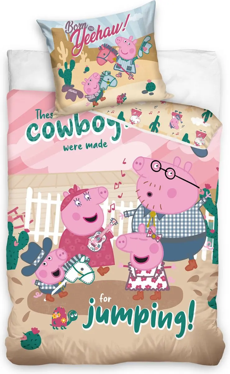 Dekbedovertrek Peppa Pig 140x200 Katoen 2in1