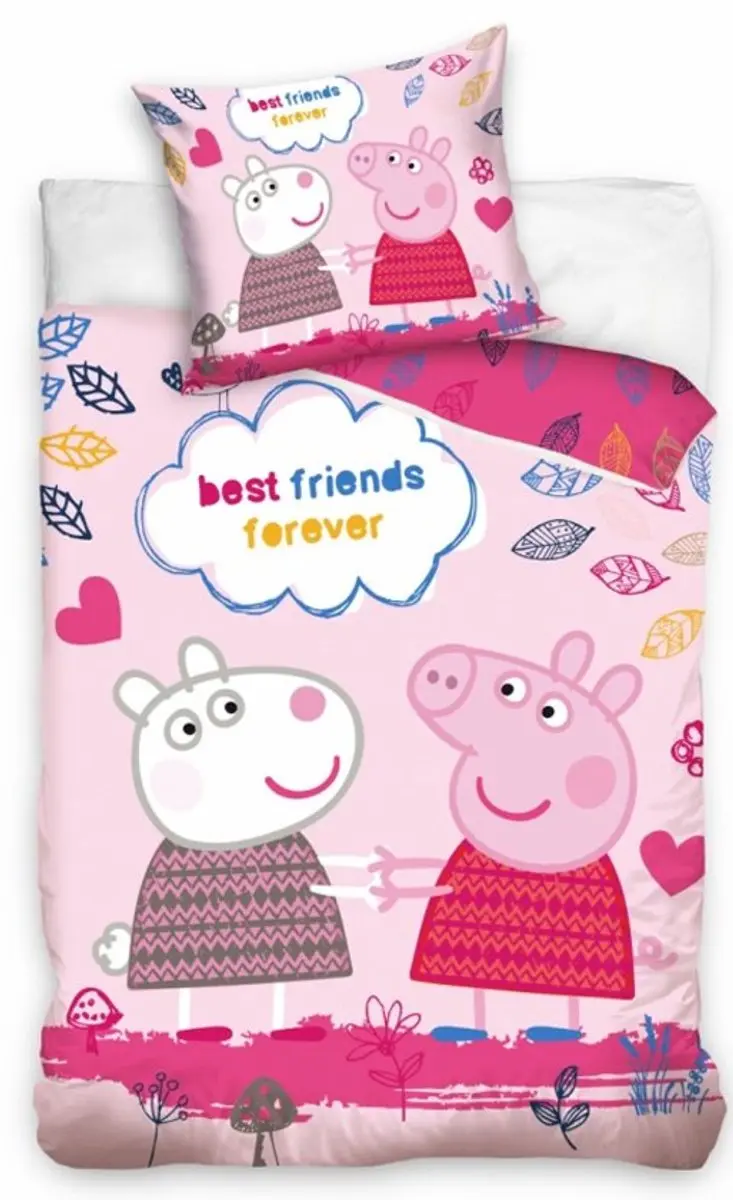 Peppa Pig dekbedovertrek best friends forever 140 x 200 cm