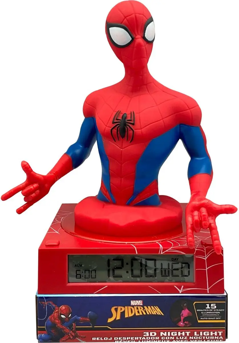 Spider-Man Meerkleurige Digitale Wekkerlamp 25cm