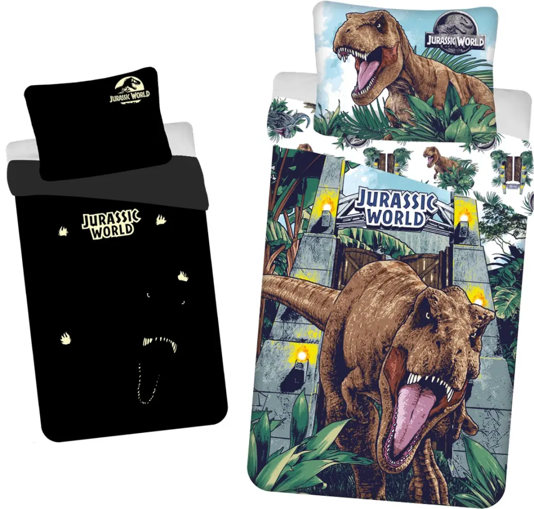 Jurassic World Dekbedovertrek Roar Glow in the dark 140 x 200 cm