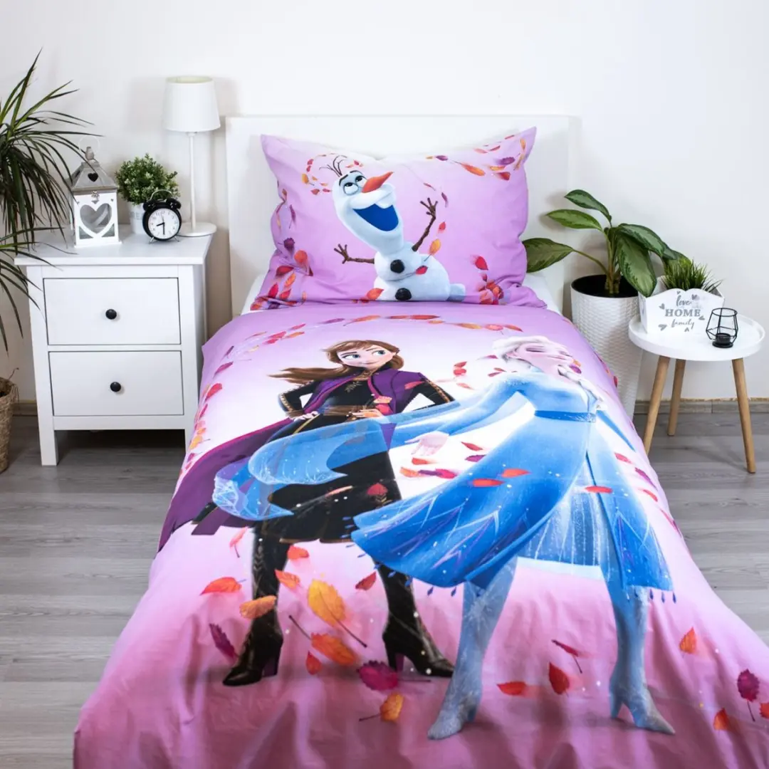 Disney Frozen Dekbedovertrek 140x200cm - Roze - afbeelding 6 van 6