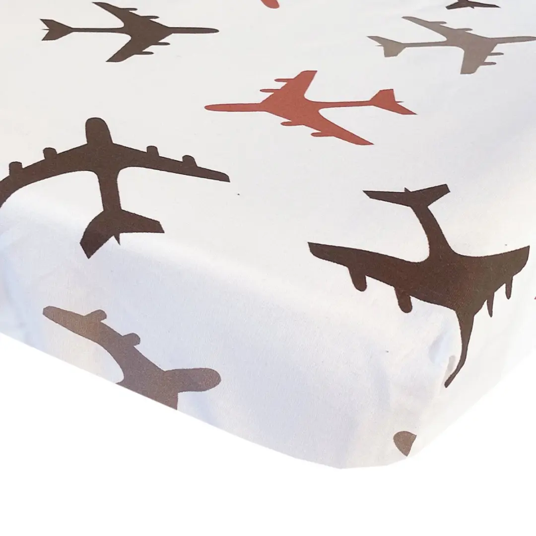 BINK Bedding Hoeslaken Planes Choco Juniorbed 70 x 150 cm