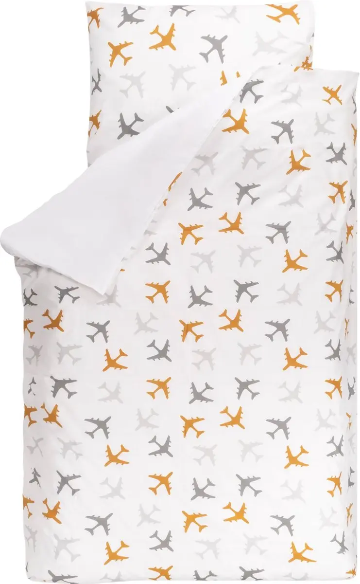 BINK Bedding Dekbedovertrek Planes Oker Junior 120 x 150 cm (+1 kussensloop 60 x
