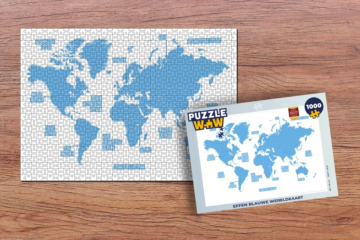 PuzzleWow Wereldkaart Legpuzzel 1000 Stuks - Multicolor