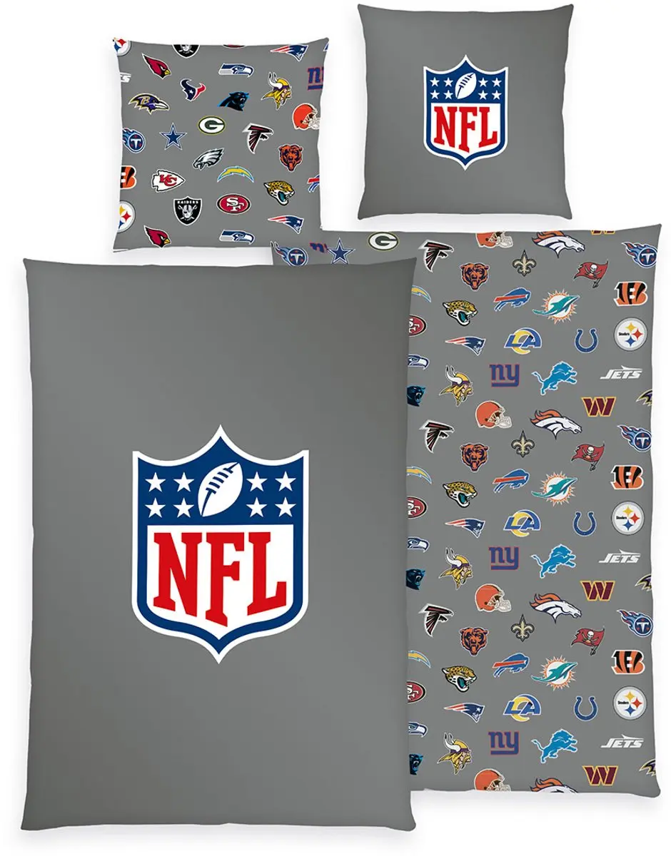 Dekbedovertrek NFL Grijs 135x200 cm incl 1 sloop 80x80 cm