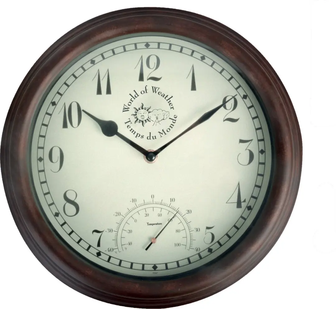 Esschert Design Stationsklok met Thermometer 30,5cm