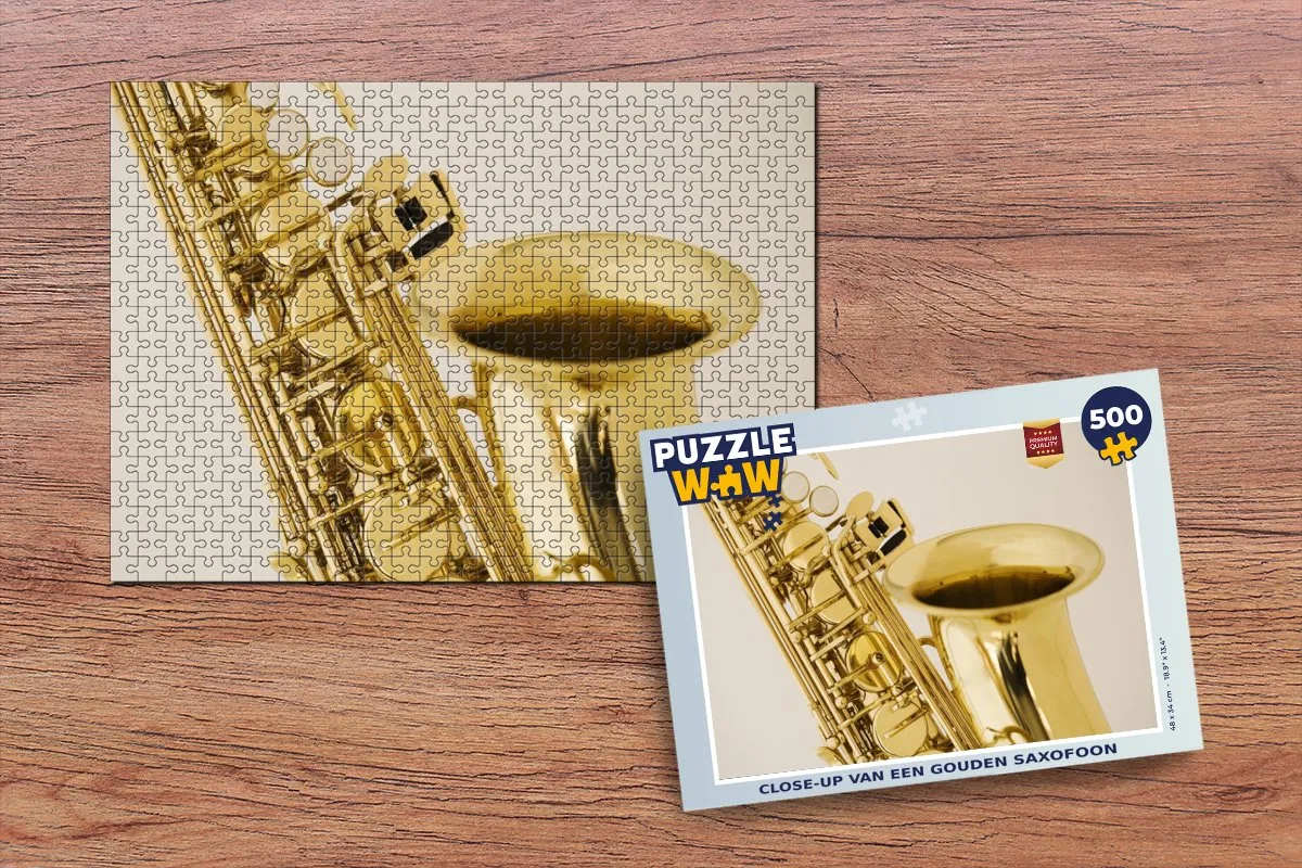 PuzzleWow Legpuzzel Gouden Saxofoon 500 Stuks - Multicolor