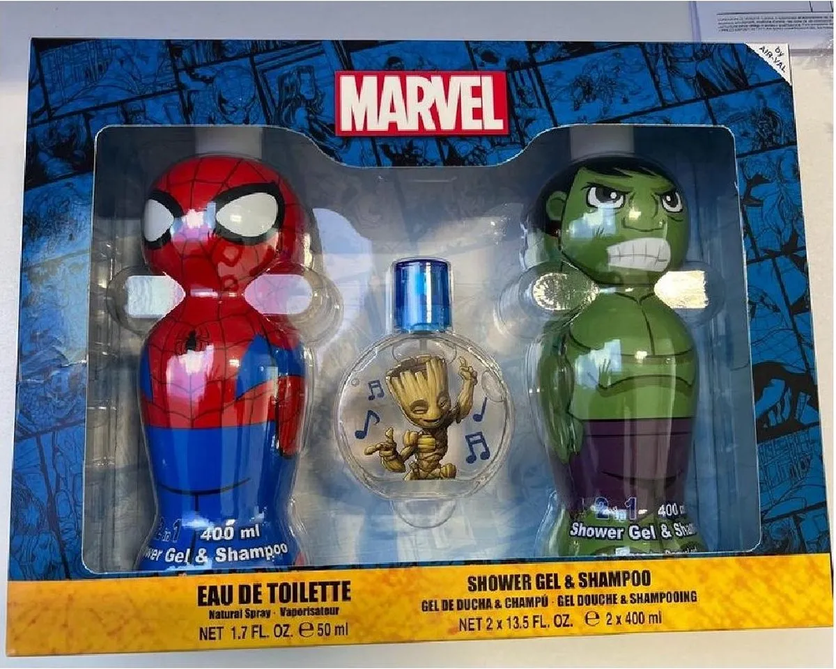 Marvel Heroes Spider-Man & Hulk Geurset - 50ml + 2x400ml Gel & Shampoo