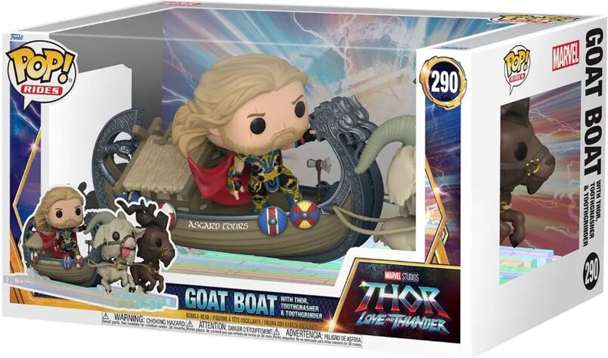 Marvel Funko Thor POP! Rides Thor & Goat Boat - Multicolor 13cm