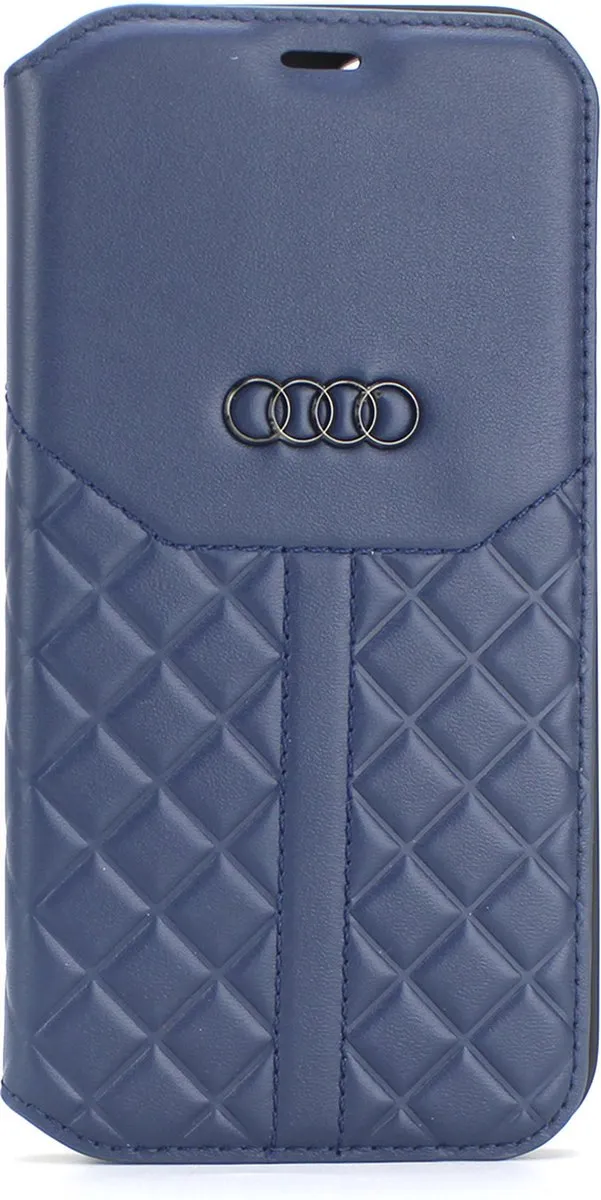 Audi iPhone 13 Pro Bookcase Hoesje - Effen Donkerblauw - Leer