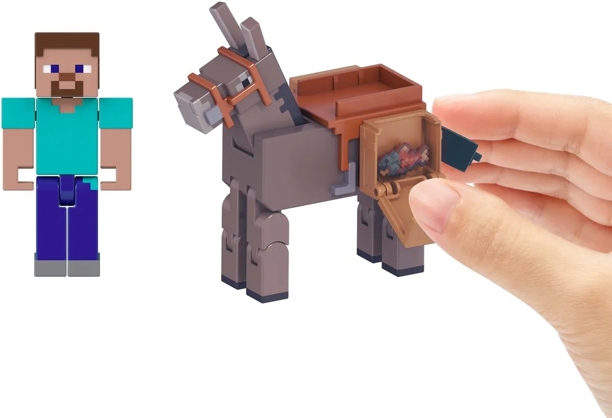 Minecraft Steve & Donkey Figuren - Meerkleurig